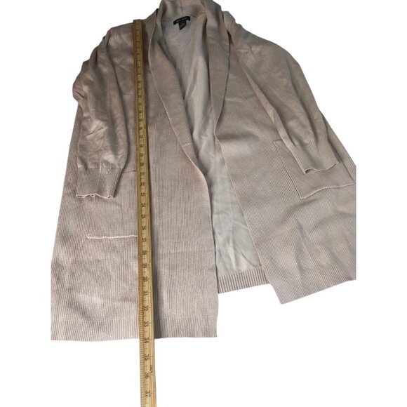 Select + Trend Sweater Womens 1X Light Oatmeal Open Front Cardigan Pockets Knit - Picture 8 of 16